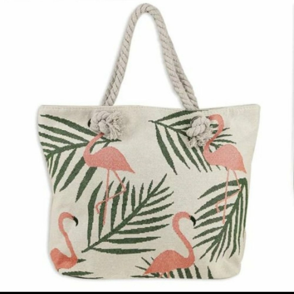 Large Artistic Flamingo Summer Bag - Picture 1 of 4